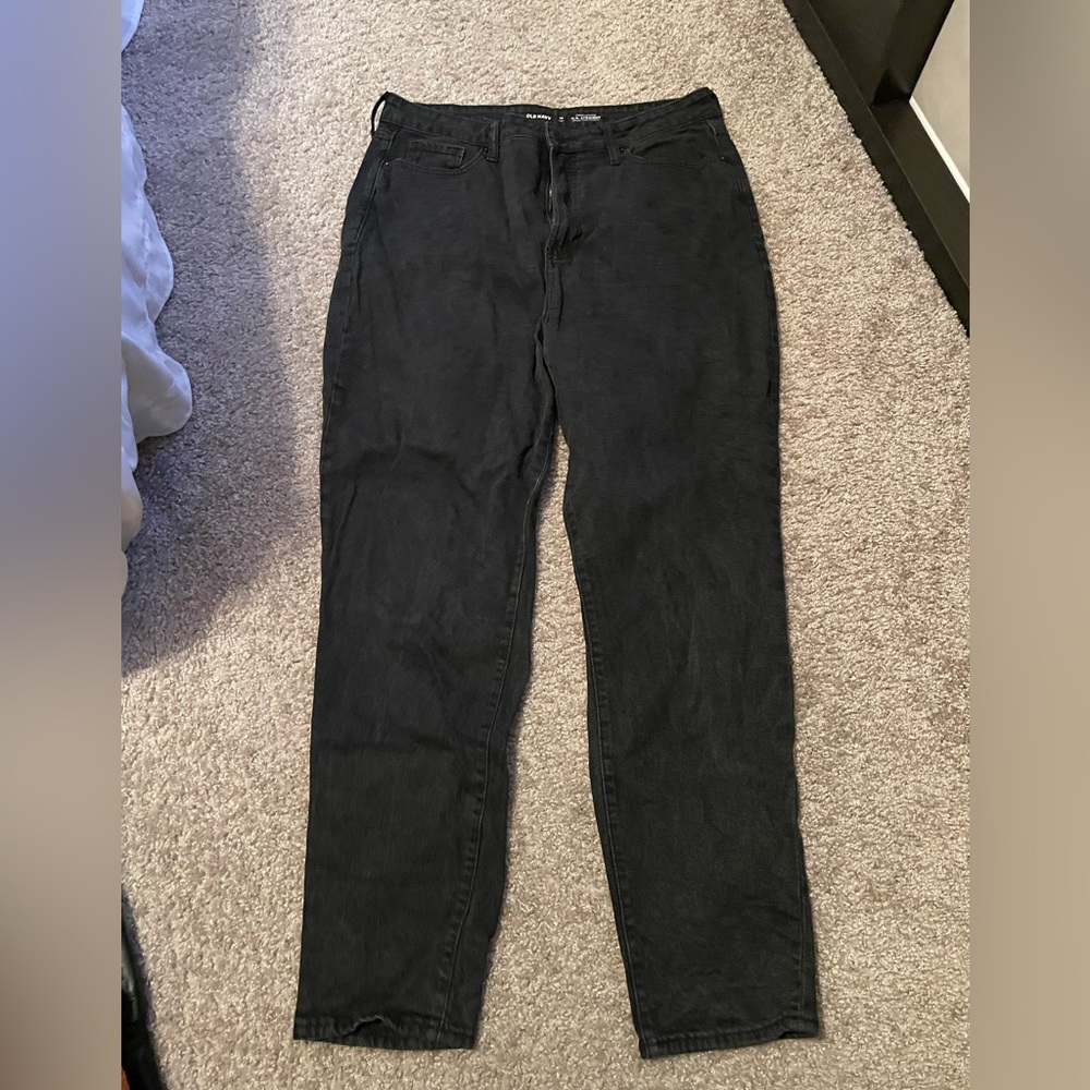 Black High Waisted Straight Jeans